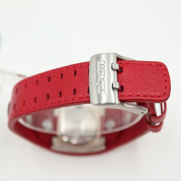 Nixon Sometimes Naughty Watch Women 30mm Red Dial Leather Band with New Battery - Picture 12 of 15
